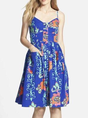 Anthropologie💙 Plenty by Tracy Reese "Kirby" Floral Print Cotton Dress